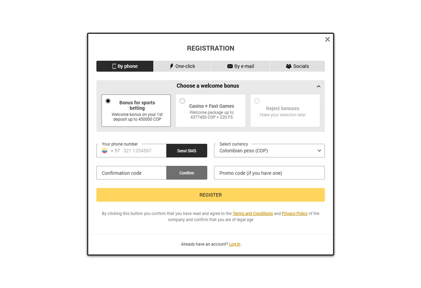 Registro de la cuenta